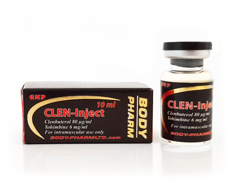 BodyPharm Clen-inject one vial of 10ml (Clenbuterol 80mcg/ml Yohimbine 6mg/ml)