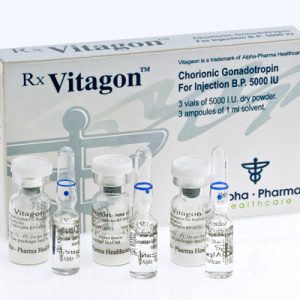 Alpha-Pharma Vitagon 3 vials of 5000iu/vial + 3 x 1ml solvent.